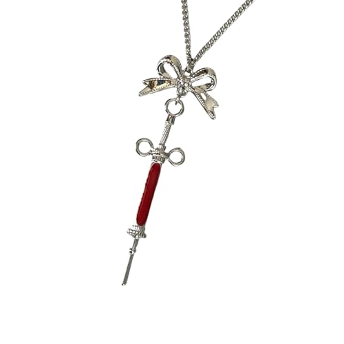 AIRHSKWI Gothic Dark Styles Bowknot Spritzen Telefon Kette Schlüsselanhänger für Mode-Enthusiasten und den täglichen Gebrauch, Metall von AIRHSKWI