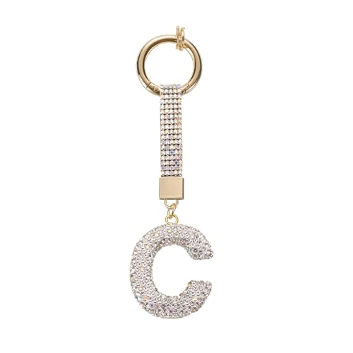 AIRHSKWI Individueller Buchstaben-Schlüsselanhänger mit funkelnden Strasssteinen, robuste Legierung, Schmuck-Accessoire für den modischen täglichen Gebrauch, Metalllegierung von AIRHSKWI