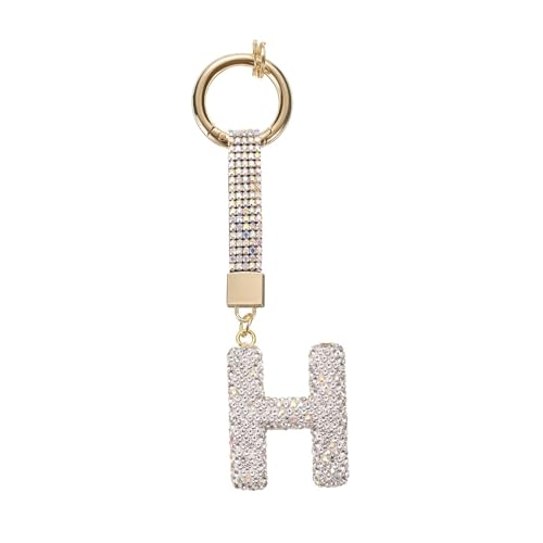 AIRHSKWI Individueller Buchstaben-Schlüsselanhänger mit funkelnden Strasssteinen, robuste Legierung, Schmuck-Accessoire für den modischen täglichen Gebrauch, Metalllegierung von AIRHSKWI