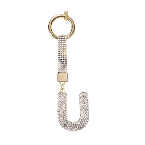 AIRHSKWI Individueller Buchstaben-Schlüsselanhänger mit funkelnden Strasssteinen, robuste Legierung, Schmuck-Accessoire für den modischen täglichen Gebrauch, Metalllegierung von AIRHSKWI
