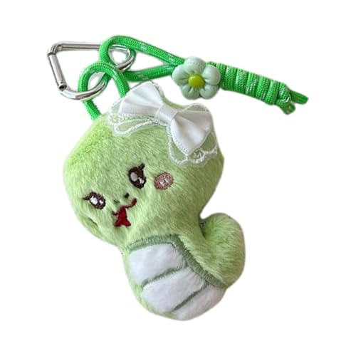 AIRHSKWI Modischer Schlangen-Schlüsselanhänger, Geldbörsen-Dekoration, stilvoller Rucksack-Charm, Plüsch-Textur, für diejenigen, die Niedlichkeit lieben, Stickgarn + Baumwolle + Legierung von AIRHSKWI