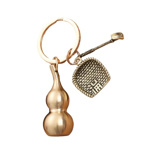 AIRHSKWI Robuster Messing-Kürbis-Schlüsselanhänger, symbolisiert Glück und Reichtum, tragbares Design für den täglichen Gebrauch oder als Taschendekoration, Messing AIRHSKWI Robuster Messing-Kürbis-Schlüsselanhänger, symbolisiert Glück und Reichtum, tragbares Design für den täglichen Gebrauch oder als Taschendekoration, Messing von AIRHSKWI