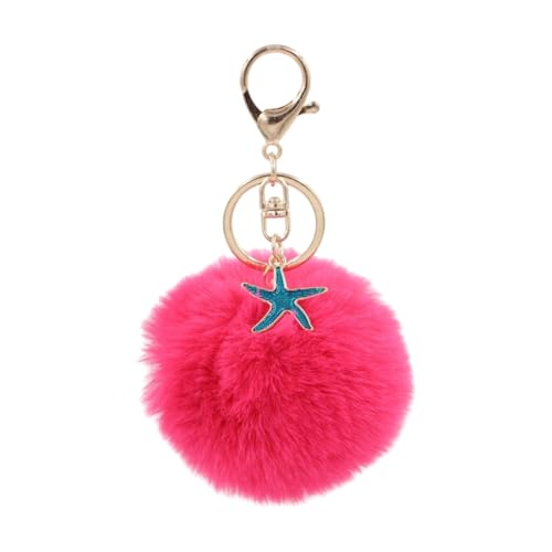 AIRHSKWI Seestern Schlüsselanhänger aus weichem Plüsch - Robustes Accessoire in Form eines Seesterns - Fellkugel - Accessoire für Modeliebhaber, Stahllegierung/Feder/Stoff von AIRHSKWI