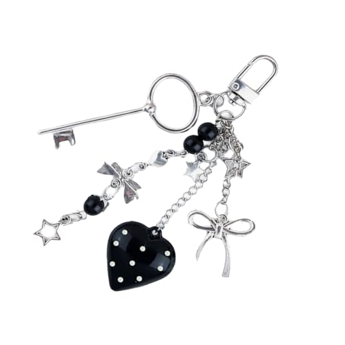 AIRHSKWI Stilvoller Herz-Anhänger mit Schleife, Schlüsselanhänger, Accessoire, stilvoller Schlüsselhalter für Frauen, stabile Legierung, Autoschlüsselanhänger, Zink AIRHSKWI Stilvoller Herz-Anhänger mit Schleife, Schlüsselanhänger, Accessoire, stilvoller Schlüsselhalter für Frauen, stabile Legierung, Autoschlüsselanhänger, Zink von AIRHSKWI