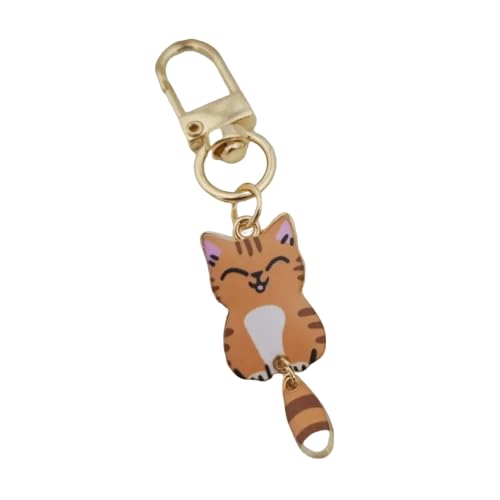 AIRHSKWI Stilvoller Katzen-Schlüsselanhänger aus Legierung mit stabilem Metallanhänger, bedruckter Katzen-Schlüsselanhänger für Rucksack, Reißverschluss oder als Geschenk, Metalllegierung von AIRHSKWI