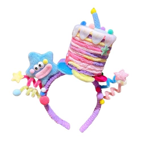 Auffällige Geburtstagsparty-Kuchen-Haarreifen mit Sternverzierung, gedrehter Kopfschmuck für stilvolle Mädchen und Frauen von AIRHSKWI