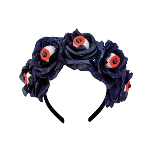 Bluten Augapfel Teufel Rose Stirnband Dunkle Blume für Karneval Party Handgemachte Halloween Party Kostüm Teufel von AIRHSKWI