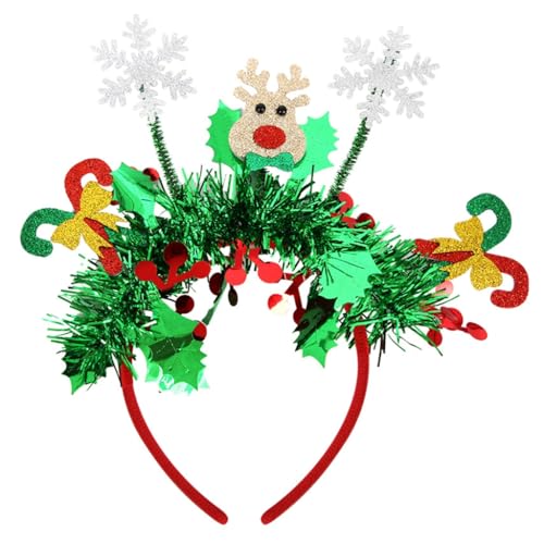 Festliches Weihnachts-Stirnband mit Glocken und Strumpfdekoration, bequemer Kopfschmuck, Haarschmuck für Damen von AIRHSKWI