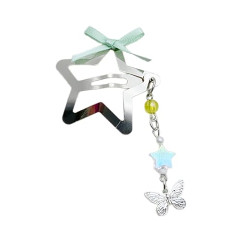 Haarspange mit Stern-Schmetterlings-Schleife, mit Fransen, Modeschmuck, Accessoire, multifunktional, Stern-Charm-Clip, Haarnadeln von AIRHSKWI