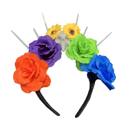 Halloween-Stirnbänder, Mexikaner, Blumenkronen, Stirnband, Karneval, Kopfbedeckung, Cosplay, Kopfbedeckung von AIRHSKWI