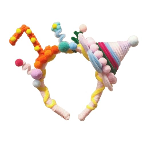 Handgefertigte Twist-Geburtstags-Stirnbänder, verstellbare Kopfbedeckung, festlicher Baby-Kopfschmuck für Frauen-Haarstyling von AIRHSKWI