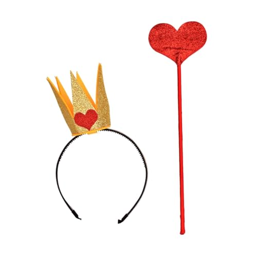 Kronen Blingbling Stirnband Herz Kopfbedeckung Zauberstab Foto Requisiten Weihnachten Party Kopfbedeckung Cosplay Zubehör von AIRHSKWI