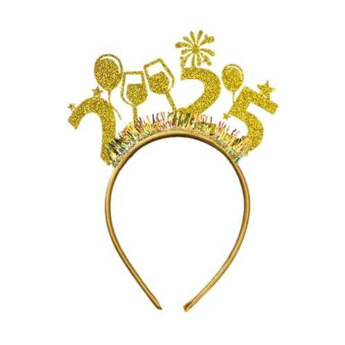 Lametta Blingbling Stirnband 2025 Kopfbedeckung Weihnachten Party Foto Requisiten Weihnachten Party Kopfbedeckung Cosplay Zubehör von AIRHSKWI