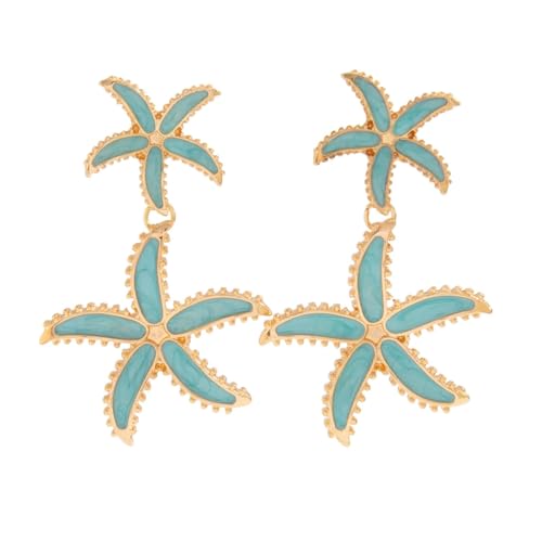 Modische, leichte baumelnde Ohrringe mit floralen Quasten, Piercing-Ohrringe, elegantes Strandschmuck-Accessoire, Metall von AIRHSKWI