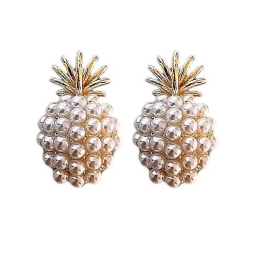 Modische Ananas- und Perlenohrstecker, raffinierte Perlen, Ananas-Ohrstecker, Ohrschmuck zur Verbesserung Ihrer Stile, Metall Modische Ananas- und Perlenohrstecker, raffinierte Perlen, Ananas-Ohrstecker, Ohrschmuck zur Verbesserung Ihrer Stile, Metall von AIRHSKWI