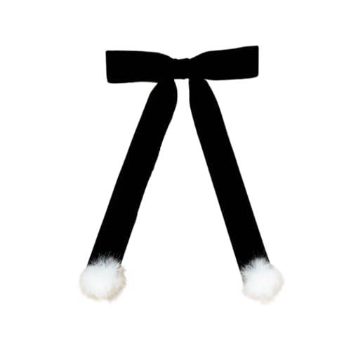 Modischer Haarschmuck mit Schleifen und pelzigen Details für Frauen, Haarteile, Winter-Haarspange für Arbeitsdaten und Feiern von AIRHSKWI