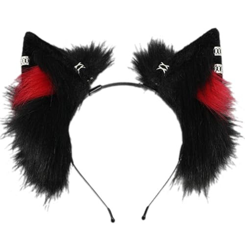 Stilvolle Fuchs-Ohren Haarreifen Stirnband Kostüm Kopfbedeckung Bequemes Plüsch-Accessoire für Kinder und Erwachsene von AIRHSKWI