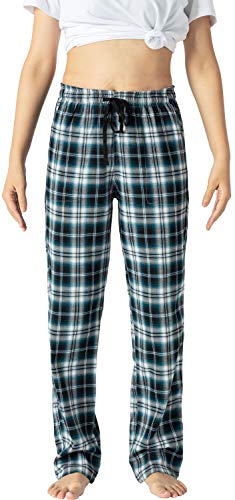 AIRIKE Damen Pyjamahose Warm Lang Baumwolle Weich Schlafanzughose Kariert Winter Nachtwäsche Freizeithose No.3756 XS von AIRIKE