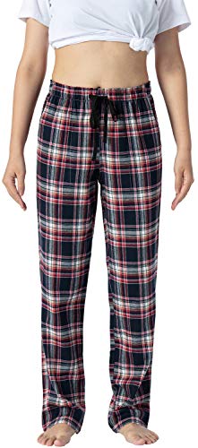 AIRIKE Damen Pyjamahose Warm Lang Baumwolle Weich Schlafanzughose Kariert Winter Nachtwäsche Freizeithose No.3757 S von AIRIKE