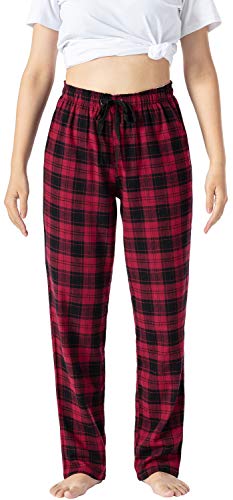 AIRIKE Damen Pyjamahose Warm Lang Baumwolle Weich Schlafanzughose Kariert Winter Nachtwäsche Freizeithose No.3758 XL von AIRIKE