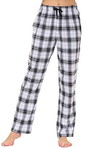 AIRIKE Damen Pyjamahose Warm Lang Baumwolle Weich Schlafanzughose Kariert Winter Nachtwäsche Freizeithose No.3762 L von AIRIKE