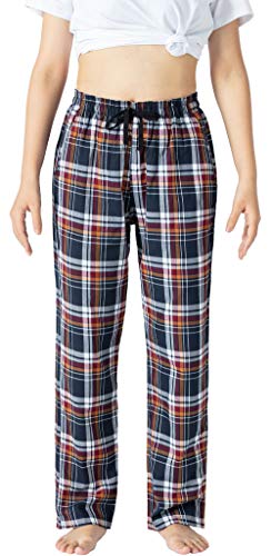 AIRIKE Damen Pyjamahose Warm Lang Baumwolle Weich Schlafanzughose Kariert Winter Nachtwäsche Freizeithose No.6225 S von AIRIKE