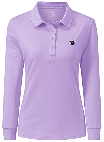 AIRIKE Golf-Polo-Shirts für Damen, langärmelig, bunt, schnelltrocknend, Arbeitskleidung und Aktivkleidung, Sportbekleidung für Damen, Violett (2), Mittel von AIRIKE