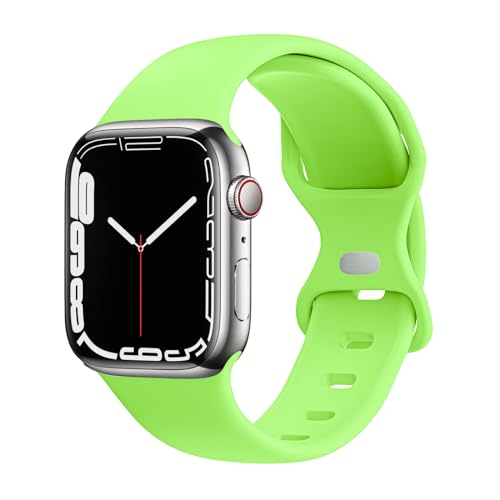 JXGM Ersatz-Armband für Apple Watch, 38 mm, 40 mm, 42 mm, 44 mm, weiches Silikon-Sportarmband, Ersatzband für iWatch Serie SE 6, 5, 4, 3, 2, 1, für Damen und Herren, Apfelgrün, 42 mm/44 mm, Größe S/M JXGM Ersatz-Armband für Apple Watch, 38 mm, 40 mm, 42 mm, 44 mm, weiches Silikon-Sportarmband, Ersatzband für iWatch Serie SE 6, 5, 4, 3, 2, 1, für Damen und Herren, Apfelgrün, 42 mm/44 mm, Größe S/M von AIRPROCE