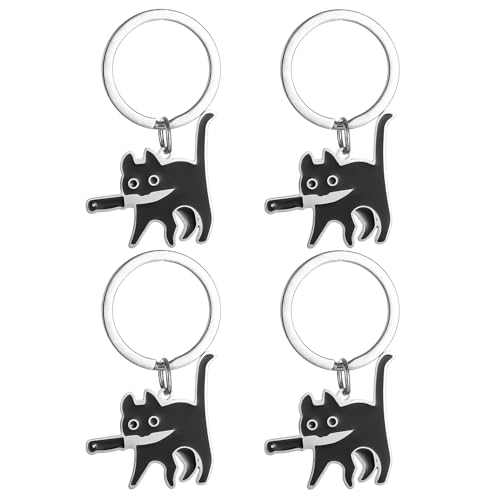 4 Stücke Schwarzer Katzenschlüsselkette, Cartoon -Katzenschlüsselkette, Schwarzer Katzenanhänger, Schwarzes Katzengeschenk, Katzenliebhaber Geschenk, Süßer Schlüsselbund. 4 Stücke Schwarzer Katzenschlüsselkette, Cartoon -Katzenschlüsselkette, Schwarzer Katzenanhänger, Schwarzes Katzengeschenk, Katzenliebhaber Geschenk, Süßer Schlüsselbund. von AIRTILY