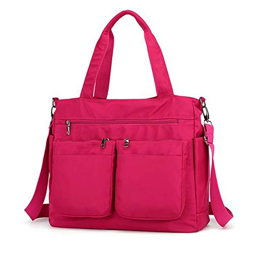 AIRUI Umhängetasche für Damen, Handtasche Aktentasche Schultertasche Wasserdichte, 15,6 Zoll Business Arbeitstasche Laptoptasche für Notebook - Magenta von AIRUI