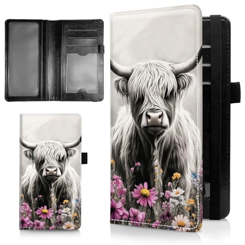 AIRWEE Schlanke Scheckbuchhülle für Damen, RFID-blockierend, PU-Leder, Scheckbuch-Brieftasche mit Kartenfächern, Stifthalter, Bifold Durable Scheckbuch-Register und Hülle für Geldbörse, A3, Highland von AIRWEE