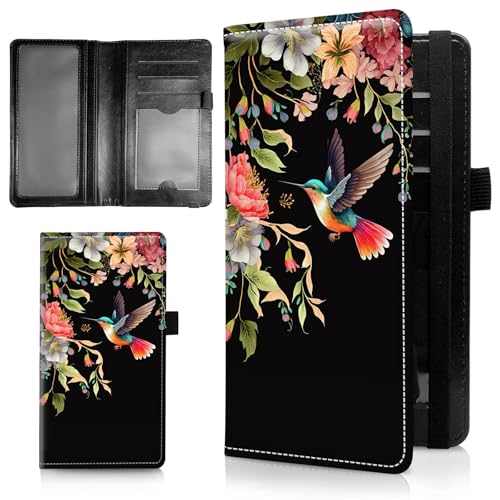 AIRWEE Schlanke Scheckbuchhülle für Damen, RFID-blockierend, PU-Leder, Scheckbuch-Brieftasche mit Kartenfächern, Stifthalter, Bifold Durable Scheckbuch-Register und Hülle für Geldbörse, A3 von AIRWEE