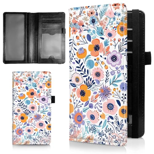 AIRWEE Schlanke Scheckbuchhülle für Damen, RFID-blockierend, PU-Leder, Scheckbuch-Brieftasche mit Kartenfächern, Stifthalter, Bifold Durable Scheckbuch-Register und Hülle für Geldbörse, A5, Farbige von AIRWEE