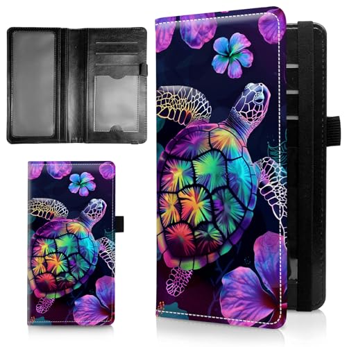 AIRWEE Schlanke Scheckbuchhülle für Damen, RFID-blockierend, PU-Leder, Scheckbuch-Geldbörse mit Kartenfächern, Stifthalter, faltbares, langlebiges Scheckbuch-Register und Hülle für Geldbörse, bunte von AIRWEE