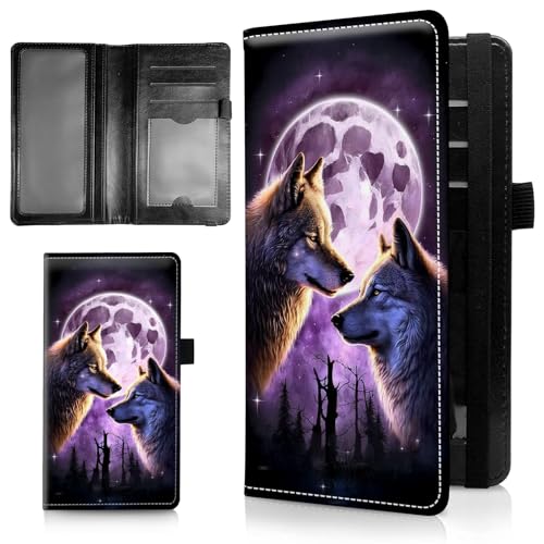 AIRWEE Schlanke Scheckbuchhülle für Damen, RFID-blockierendes PU-Leder, Scheckbuch-Geldbörse mit Kartenfächern, Stifthalter, Bifold Durable Scheckbuch-Register und Abdeckung für Geldbörse, Purple Moon von AIRWEE