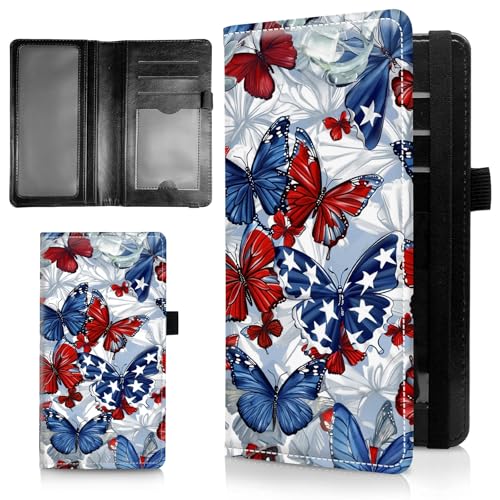 AIRWEE Schlanke Scheckbuchhülle für Damen, RFID-blockierendes PU-Leder, Scheckbuch-Geldbörse mit Kartenfächern, Stifthalter, Bifold Durable Scheckbuch-Register und Abdeckung für Geldbörse, Flagge von AIRWEE