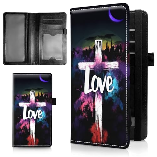 AIRWEE Schlanke Scheckbuchhülle für Damen, RFID-blockierendes PU-Leder, Scheckbuch-Geldbörse mit Kartenfächern, Stifthalter, Bifold Durable Scheckbuch-Register und Abdeckung für Geldbörse, Love Cross AIRWEE Schlanke Scheckbuchhülle für Damen, RFID-blockierendes PU-Leder, Scheckbuch-Geldbörse mit Kartenfächern, Stifthalter, Bifold Durable Scheckbuch-Register und Abdeckung für Geldbörse, Love Cross von AIRWEE
