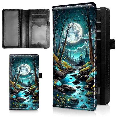 AIRWEE Schlanke Scheckbuchhülle für Damen, RFID-blockierendes PU-Leder, Scheckbuch-Geldbörse mit Kartenfächern, Stifthalter, Bifold Durable Scheckbuch-Register und Abdeckung für Geldbörse, Moon Forest AIRWEE Schlanke Scheckbuchhülle für Damen, RFID-blockierendes PU-Leder, Scheckbuch-Geldbörse mit Kartenfächern, Stifthalter, Bifold Durable Scheckbuch-Register und Abdeckung für Geldbörse, Moon Forest von AIRWEE