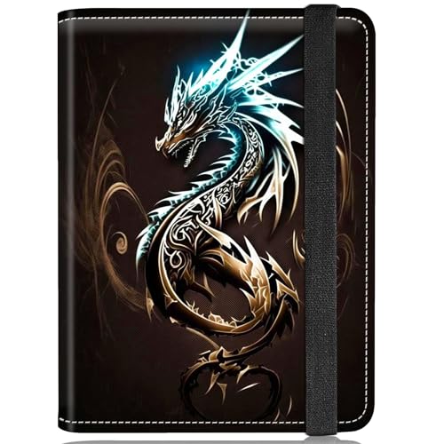 Reisepass- und Impfkarten-Etui, Kombination mit RFID-Signalblock, Design PU-Leder, Kreditkartenetui, Brieftaschen-Hülle, mit CDC-Impfkarten-Schutzfach und Metallstift, Goldener Drache, Passport Holder von AIRWEE