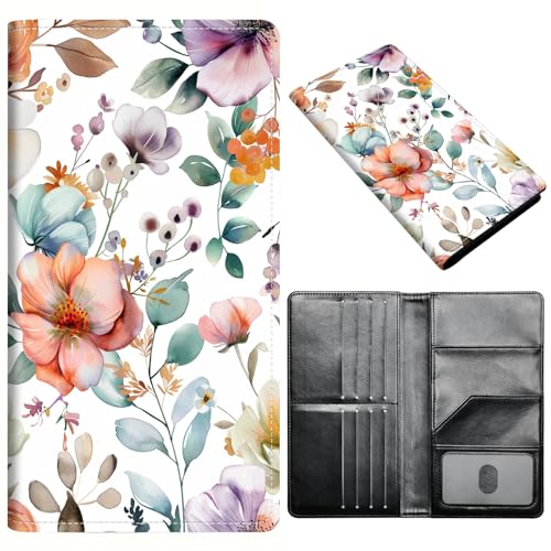 Reisepasshülle für Damen und Herren, RFID-blockierend, Diebstahlschutz, PU-Leder, tragbare Reisebrieftasche, Reisebrieftasche, Reisepasshülle mit Kreditkartenfächern, schlanke Reisepasshülle, A8 von AIRWEE