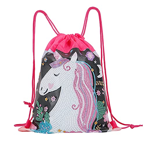 Aisen Rucksack mit Kordel Diamond Painting Sport Kinder Mädchen DIY Tasche mit Kordelzug Jungen Geschenk Turnbeutel für Tanz Strand Camping Reise, #4, 38 von AISEN