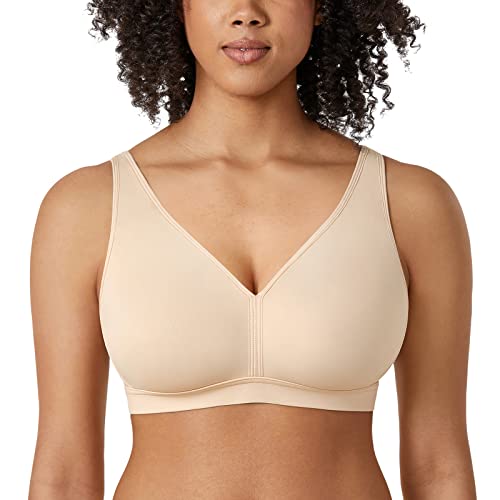 AISILIN Damen BH ohne Bügel Große Größen Comfy Schlaf BHS Vollschalen Soft Bequemer Beige 100G von AISILIN