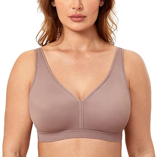 AISILIN Damen BH ohne Bügel Große Größen Comfy Schlaf BHS Vollschalen Soft Bequemer Mochaccino 80G von AISILIN