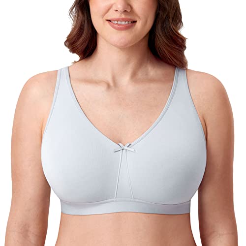 AISILIN Damen BH ohne Bügel Große Größen Soft Bügelloser BH Baumwolle Ungepolsterter Vollschalen French Grey 80D von AISILIN