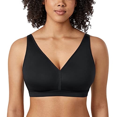 AISILIN Damen BH ohne Bügel Große Größen Comfy Schlaf BHS Vollschalen Soft Bequemer Schwarz 105F von AISILIN