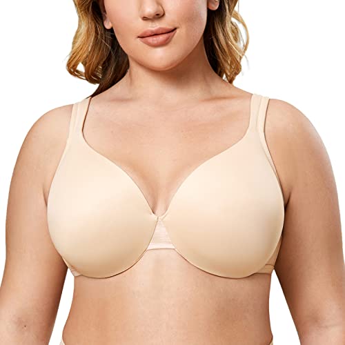 AISILIN Damen Große Größe Vollschalen BH - Nahtlose Gemoldete Cup mit Bügel Beige 85G von AISILIN