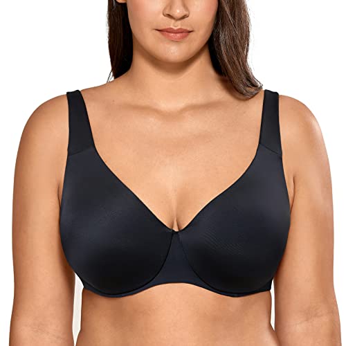 AISILIN Damen Minimizer BH Mit Bügel Große Größen Ohne Polster Vollschalen Schwarz 75D von AISILIN