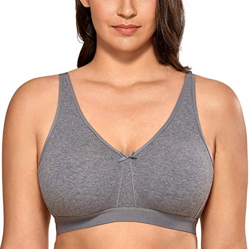 AISILIN Damen BH ohne Bügel Große Größen Soft Bügelloser BH Baumwolle Ungepolsterter Vollschalen Holzkohleheide 105C AISILIN Damen BH ohne Bügel Große Größen Soft Bügelloser BH Baumwolle Ungepolsterter Vollschalen Holzkohleheide 105C von AISILIN