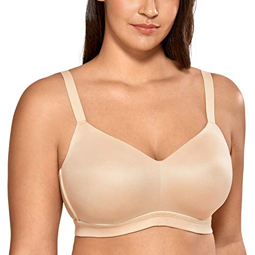 AISILIN Damen Vollschalen Freizeit BH - Leicht Gepolsterter Cups und Ohne Bügel Beige 80H von AISILIN