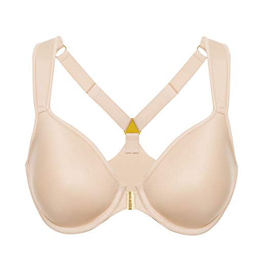 AISILIN Damen Vorderverschluss Racerback BH - Bügel, mit Leicht Gepolsterte Beige 100E von AISILIN